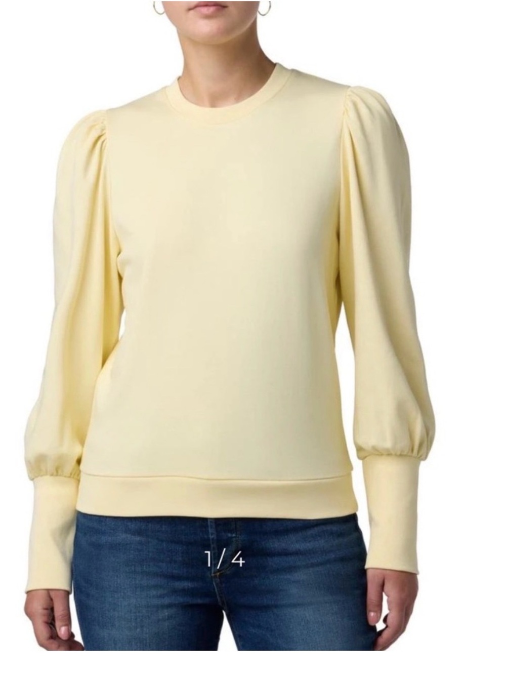 Joe’s Jeans, M, yellow puffed sleeve crewneck yellow sweatshirt.